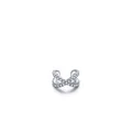 Crossed X-shape S925 sterling silver ear cuff with sparkling pave white zirconia - 925 Silver / Crisscross Silver (RHE672S)