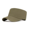 Army green quick-dry flat top cap with reinforced brim stitching for outdoor sun protection - Army Green