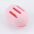 Soft pink silicone makeup sponge holder with breathable hollow egg-shaped design - Storage Box Horizontal Hole / Pink