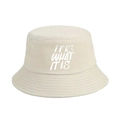 Cappello da pescatore in cotone beige con stampa IT IS WHAT IT IS per protezione solare - M(56-58cm) / Beige