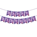Purple astronaut space theme Happy Birthday banner kit for birthday party decorations - Happy Birthday Banner
