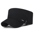 Berretto stile cadet nero da uomo con logo in metallo e visiera curva sportiva - Nero
