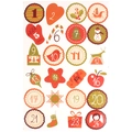 Christmas Advent Calendar stickers featuring numbered festive holiday designs 1 to 24 - 3 Fun Cookies