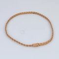 Handmade brown braided leather rope accessory with adjustable knots and fine texture - 56-58cm / Brown Handmade Woven Leather Rope (AB11)