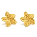 Französische Retro-Ohrstecker aus vergoldetem Edelstahl mit fünfblättrigem Blumendesign - Gold