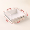 Square disposable sandwich box with white paper base and transparent plastic lid - Large Square Pastoral Pattern