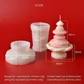 Spiral candle silicone mold set with base and tower design for DIY candle making - Split Combo C