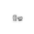 Silver stainless steel bead with spiral diagonal texture for DIY bracelet making - 6X7X2.3mm Diagonal Stripe Barrel / Steel
