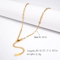 3mm gold plated stainless steel paperclip chain necklace with lobster clasp and tag - 3.0mm 3:1 Link Chain - Gold