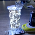 Guirlande lumineuse LED blanc froid sur bobine avec adaptateur 24V et télécommande - 50 Mètres 500 LEDs / Blanc Froid