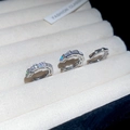 Macro detail of silver ear cuff set featuring zircon pavé and geometric minimal designs - Silver Snake Style (Set)