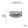 Classic Forebest fashion embroidery patch in red and blue, measuring 6.6cm by 3.5cm - GZ-0006 (FOREXBEST Banner)
