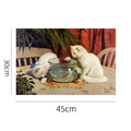 PVC placemat with Van Gogh oil painting cats and goldfish design, 45x30cm size - 45x30cm / Pets Style 3 (Cats and Fishbowl)