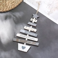 Décoration sapin de Noël en bois gris et blanc avec gravure laser de vœux - Gris