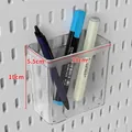 Clear acrylic storage bin for black pegboard wall organizer system in home office - Transparent Storage Box