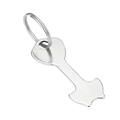 Silver stainless steel shopping trolley key pendant with durable circular ring - Type 4 58X23X2.0