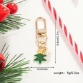 Detail view of Christmas tree keychain with dimensions and pearl bead accent - Christmas Counting Stars