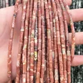 Polished red natural stone tube beads 4x13mm for DIY jewelry making and necklaces - 4x13mm Tube/Strand / Natural Plum Blossom Jade