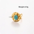 Gold plated snake ring with turquoise stone inlay including weight and size details - Rectangular Base Inlaid Style (TR088) / Gold