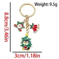 Portachiavi natalizio dorato con Babbo Natale e campanelli rossi, altezza 8,8 cm - Stella Babbo Natale Pinguino Albero Campanello (ER1771)