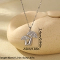 Collier à pendentif champignon avec pierres en zircon sur fond céramique avec dimensions - Collier Champignon Strass