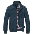 Chaqueta de trabajo para hombre con cuello alto y forro clásico de cuadros en blanco y negro - M / Verde Oscuro