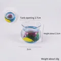 Vista de cerca de pecera miniatura de resina con carpas koi amarillas y plantas acuáticas - Sin Hebilla / Púrpura