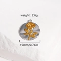 Vintage-Anhänger aus Titanstahl mit Rosen-Relief in Gold und Silber für DIY-Schmuck - Rose
