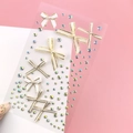 White and gold butterfly stickers with colorful rhinestones for fairy eye makeup looks - White & Gold Bow Jewels (BJA-638)