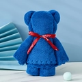 Navy blue coral fleece towel bear with a red Just for you ribbon for wedding gifts - Baby Bear Seashore Orchid (without Packaging) / 30*30cm