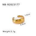 Polierter 18K vergoldeter breiter offener Ring im minimalistischen Punk-Stil für alle - US 8 / Offener Breiter Glatter Stil (NB-R2023177)