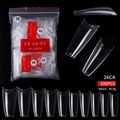 Set van 500 transparante amandel nageltips met 10 maten genummerd 0-9 in verpakking - Stijl 26 / 500 Stuks / Transparant