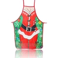 Grembiule natalizio con stampa festiva vestito di Babbo Natale e decori natalizi - 01 Stile Cintura Nera Femminile