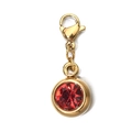6mm gold stainless steel charm with faceted red July birthstone and lobster clasp - [Lobster Clasp] July Ruby Red