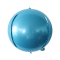 Glossy sky blue 4D sphere foil balloon with metallic reflective finish and seamless shape - 10" / Holographic Blue