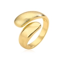Minimalistischer 18K vergoldeter matter und polierter geometrischer Ring für Damen - Einstellbar Offen / Gold
