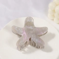 Pinza per capelli a forma di stella marina perlata in viola e argento elegante - Viola Fantasma (C17-3-1)