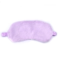 Soft light purple faux rabbit fur plush sleep eye mask with elastic satin head strap - Solid Faux Rabbit Fur / Light Purple