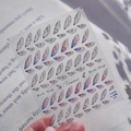 Dettaglio di adesivi per nail art con ali di farfalla in rilievo 3D, contorni neri e sfumati - Rilievo Ali 3D - Ali Nere Sfumate (to589)