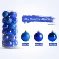 Blue Christmas ball set in cylinder pack with glitter matte and shiny ornaments - Blue