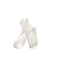 Minimalist white mid-calf socks with vertical ribbed texture for women, soft cotton blend - White