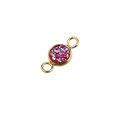 Detail of 6mm gold plated stainless steel connector with red glitter resin inlay - Red Sequin (3)