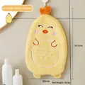 Cute yellow chicken hanging hand towel made of thick absorbent coral fleece fabric - Little Yellow Chick / Yellow