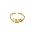 18K vergoldeter Edelstahlring mit Jahreszahl 1994 und verstellbarem offenem Band - Einheitsgröße(Einstellbar) / Gold-1994