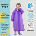 Thickened purple EVA raincoat for children, long waterproof hooded poncho for kids - Violet