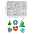 Christmas tree and snowflake silicone resin mold with detailed size measurements - Snowflake Heart Style (NO.3 Christmas Hanging Pendant)