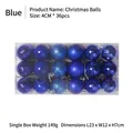 36er Set blaue Weihnachtskugeln mit matten, glänzenden und glitzernden Oberflächen - 4CM (36 Stück Packung) / Blau