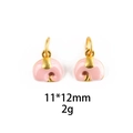 Pendentifs éléphants en émail rose avec oreilles dorées et dimensions de 11x12mm - 11*12mm / N°1 Éléphant Rose