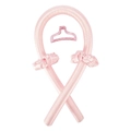 Pink 4-piece heatless hair curler set with silk ribbon, claw clip and scrunchies - Curler + 2 Scrunchies + 1 Clip / Pink