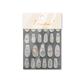 Shell light nail art stickers with vintage Rococo window floral design pattern - Rococo Stained Glass-Holographic (TO-4146)